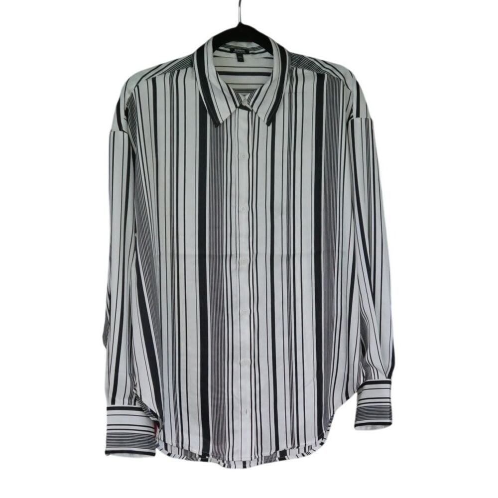 Express Boyfriend Portofino Preppy Striped Button Down Shirt